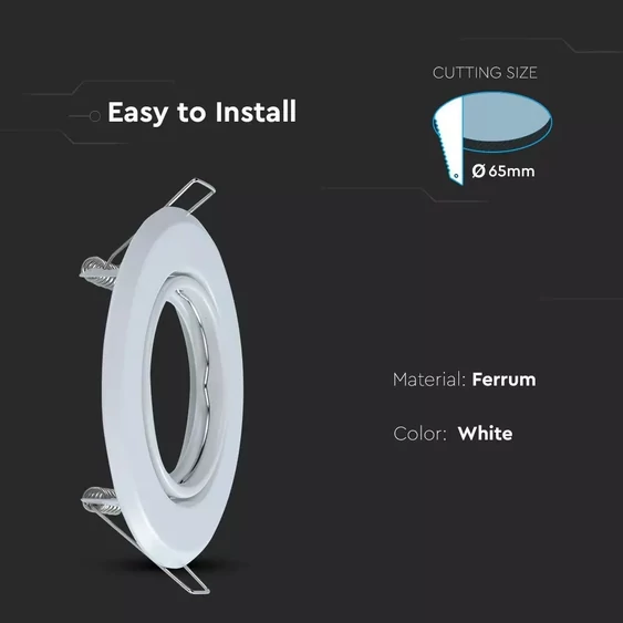 GU10 Round Spotlight Fitting White 2 pcs/box  Ф93