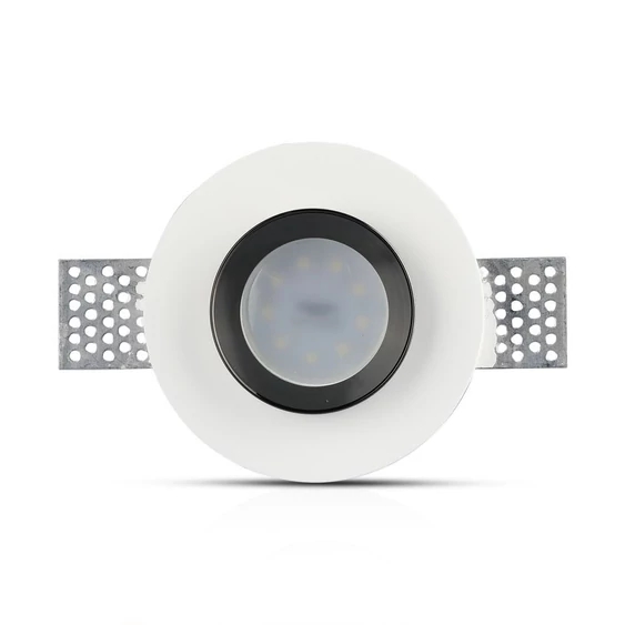 GU10 Fitting Gypsum White Recessed Light With Black Metal Round