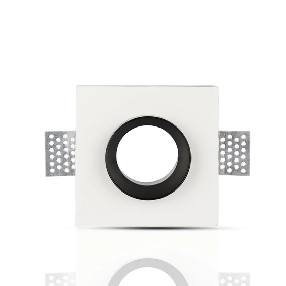 GU10 Fitting Gypsum White Recessed Light With Black Metal Square