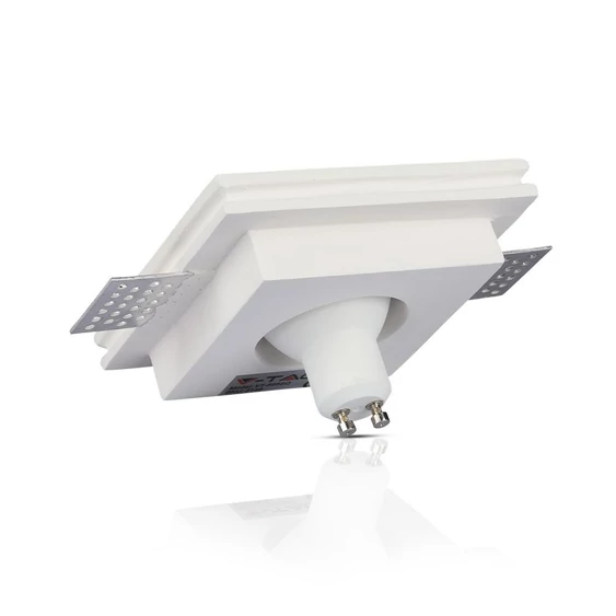GU10 Fitting Gypsum White Recessed Light With Black Metal Square