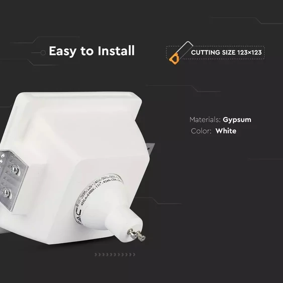 GU10 Fitting With Frost Gllass Square - NEW