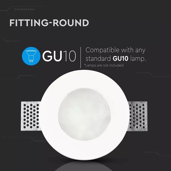 GU10 Fitting With Frost Gllass Round - NEW