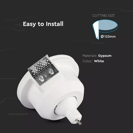 GU10 Fitting With Frost Gllass Round - NEW