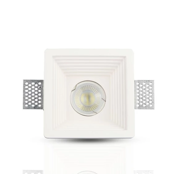 GU10 Fitting Gypsum White Recessed Light Square