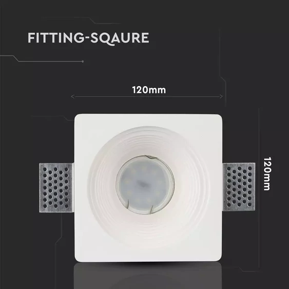 GU10 Fitting Gypsum White Recessed Light Round