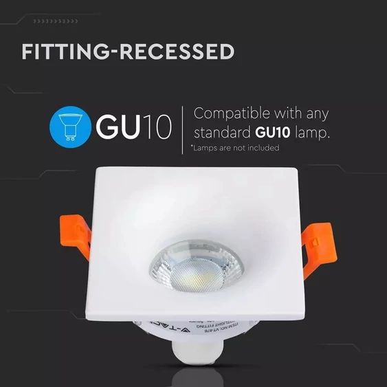 GU10 Fitting Square White