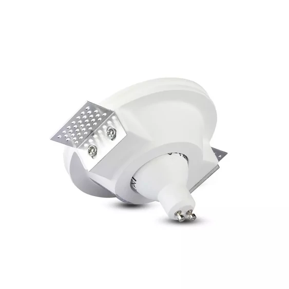 V-TAC GU10 LED spotlámpa keret, fehér fix lámpatest - SKU 3640
