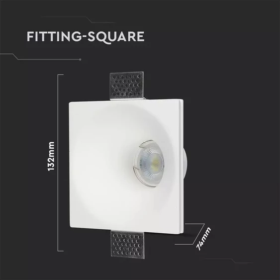 GU10 Fitting Square Gypsum Deep 120x120 White