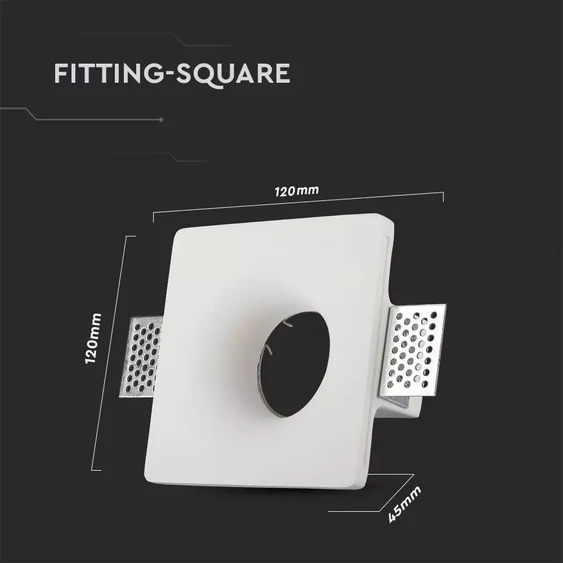 GU10 Fitting Square Gypsum White