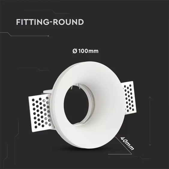 V-TAC GU10 LED spotlámpa keret, fehér fix lámpatest - SKU 3697