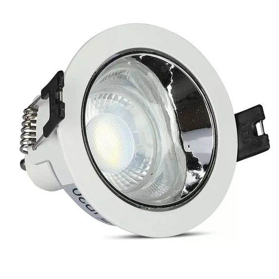 GU10 Fitting White+Chorme Round VT-872