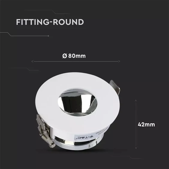 GU10 Fitting White+Chorme Round VT-873