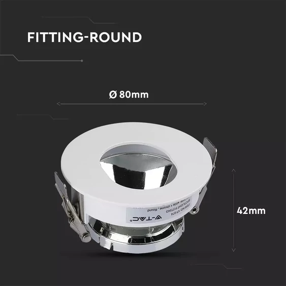 GU10 Fitting White+Chorme Round VT-874