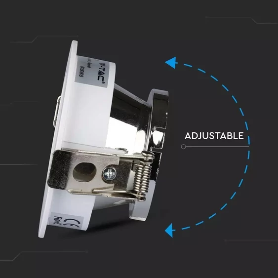 GU10 Fitting White+Chorme Round VT-874
