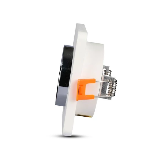 V-TAC GU10 LED spotlámpa keret, fehér+króm fix lámpatest - SKU 3119