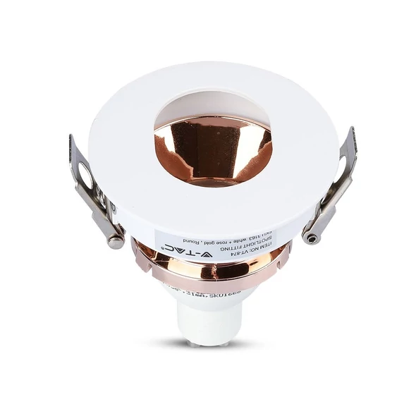 GU10 Fitting White+Rose Gold Round VT-874