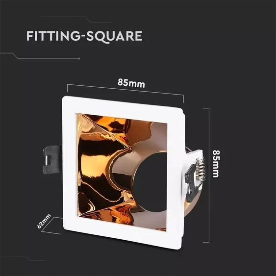GU10 Fitting White+Rose Gold Square VT-875