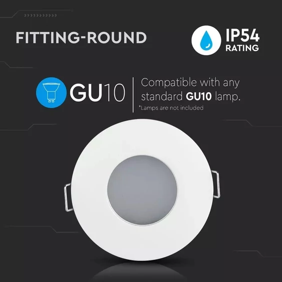 GU10 Fitting Matt Round ф84 White