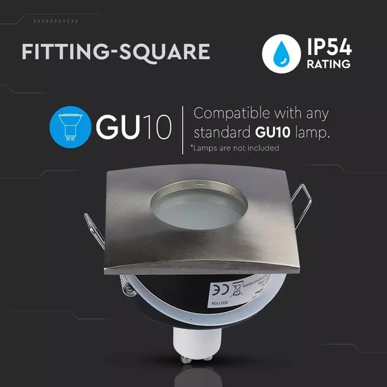 GU10 Fitting Square Satin Nickel