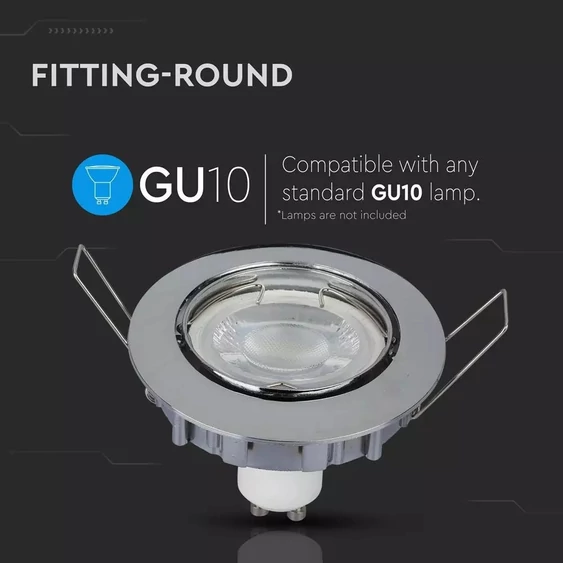 GU10 Fitting Round Movable Chrome