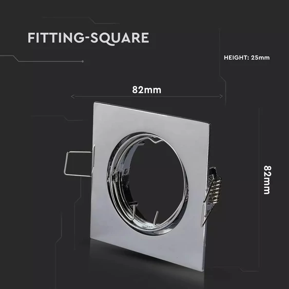 GU10 Fitting Square Movable Chrome