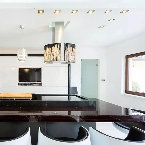 GU10 Fitting Square With White Frame + Chrome Reflector