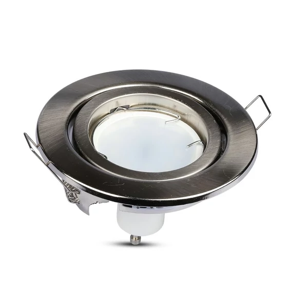 V-TAC GU10 LED spotlámpa keret, matt króm billenthető lámpatest - SKU 3470