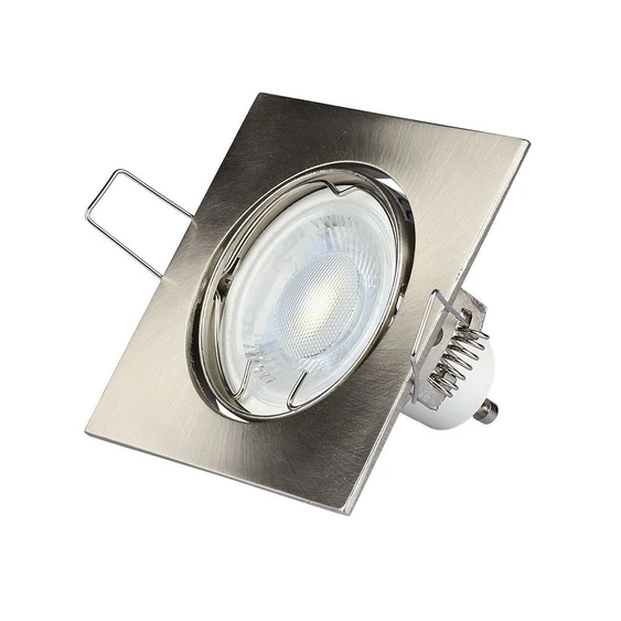 V-TAC GU10 LED spotlámpa keret, matt króm billenthető lámpatest - SKU 3591