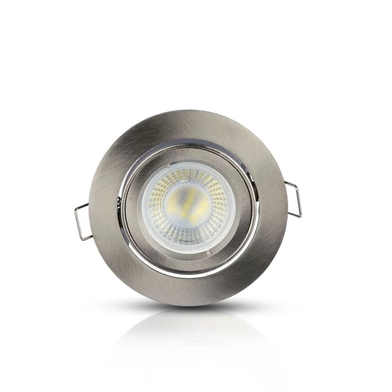 V-TAC Twist-To-Open GU10 LED spotlámpa keret, matt króm billenthető lámpatest - SKU 3646