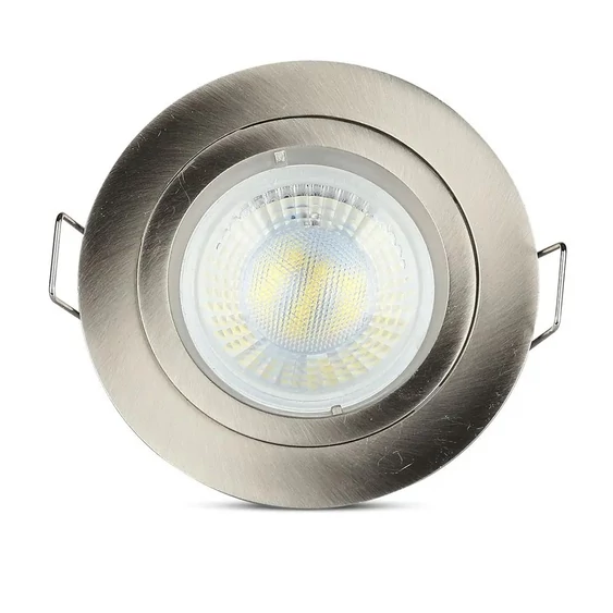 V-TAC Twist-To-Open GU10 LED spotlámpa keret, matt króm fix lámpatest - SKU 3643
