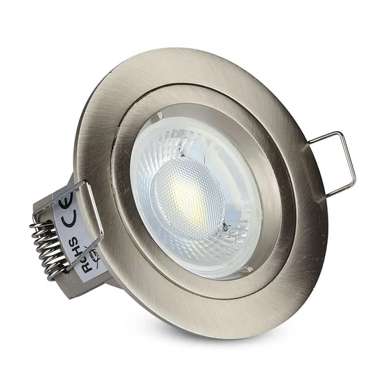V-TAC Twist-To-Open GU10 LED spotlámpa keret, matt króm fix lámpatest - SKU 3643