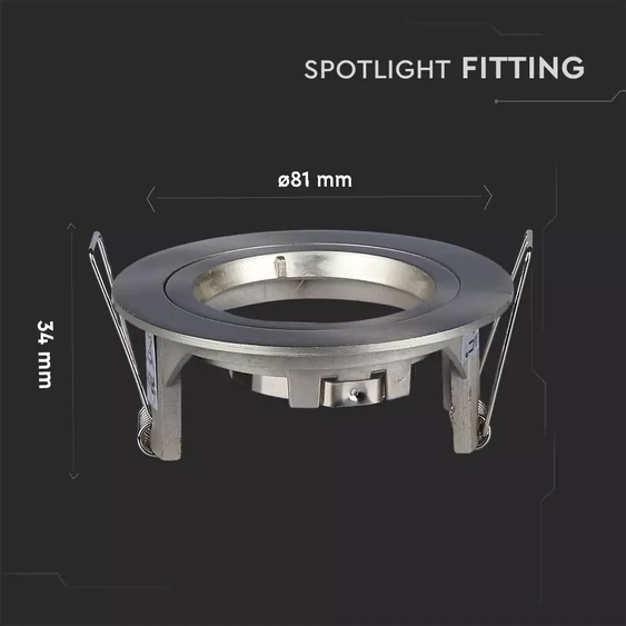 V-TAC Twist-To-Open GU10 LED spotlámpa keret, matt króm fix lámpatest - SKU 3643