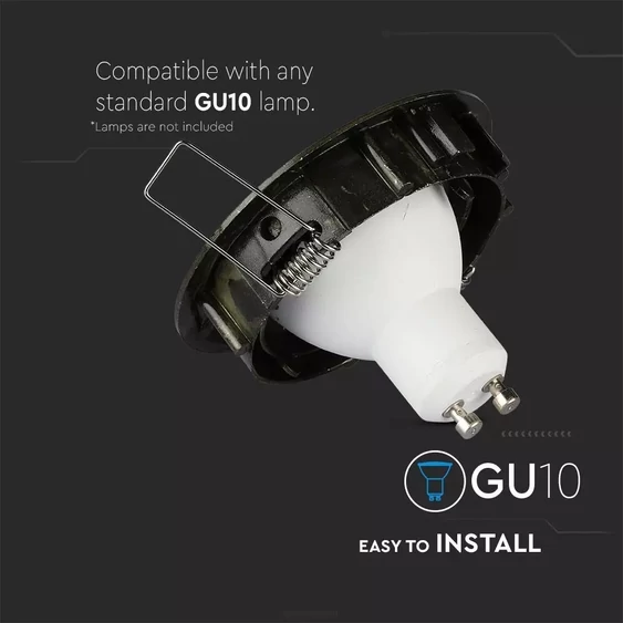 V-TAC GU10 LED spotlámpa keret, arany színű billenthető lámpatest - SKU 8579