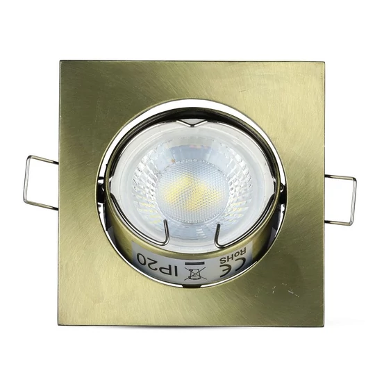 V-TAC GU10 LED spotlámpa keret, sárgaréz színű billenthető lámpatest - SKU 8581