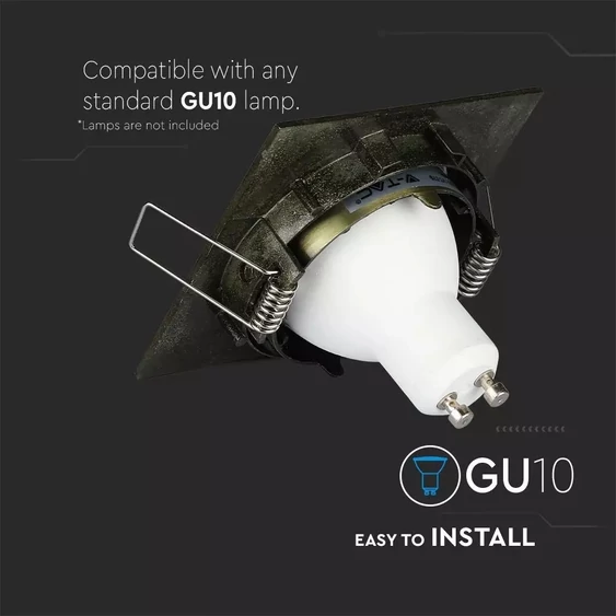 V-TAC GU10 LED spotlámpa keret, sárgaréz színű billenthető lámpatest - SKU 8581