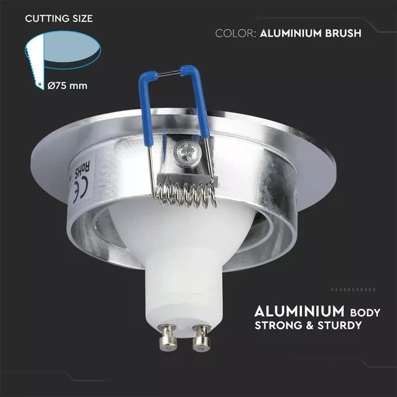 1*GU10 Fitting Round Aluminium Brush