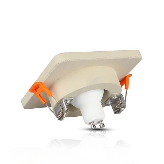 V-TAC GU10 LED spotlámpa keret, törtfehér+króm fix lámpatest - SKU 3122