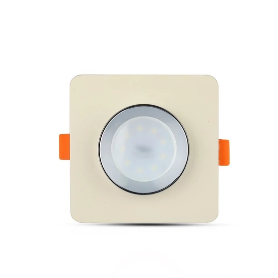 V-TAC GU10 LED spotlámpa keret, törtfehér+króm fix lámpatest - SKU 3122