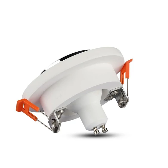 V-TAC GU10 LED spotlámpa keret, törtfehér+króm fix lámpatest - SKU 3126