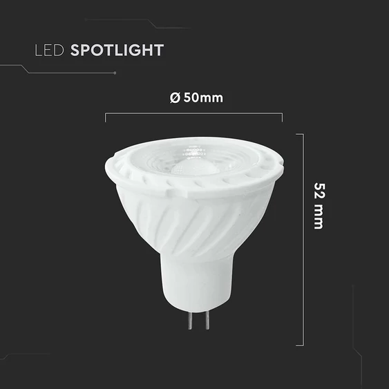 V-TAC GU5.3-MR16 LED spot égő 6W hideg fehér 38° - SKU 23888