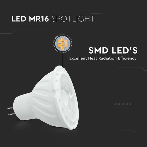 V-TAC GU5.3-MR16 LED spot égő 6W meleg fehér 110° - SKU 23886