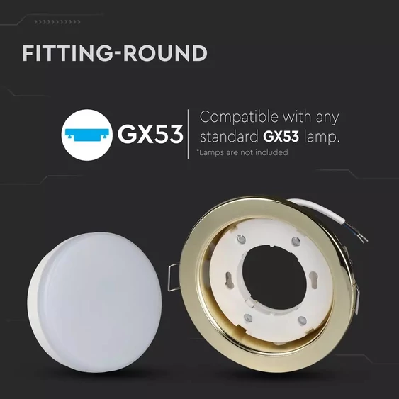 GX52 Fitting Round Gold