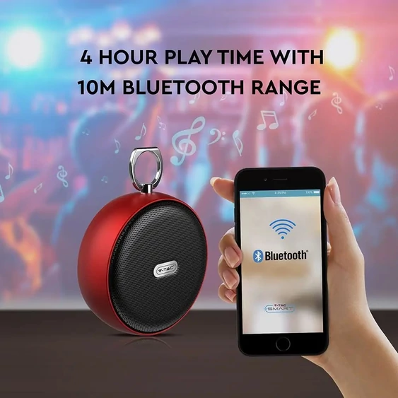 Portable Bluetooth Speaker With Micro USB And High End Cable 800mah Battery Red