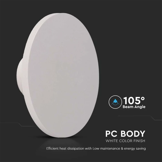 12W LED Dome light, 360°D, 3000K, White body