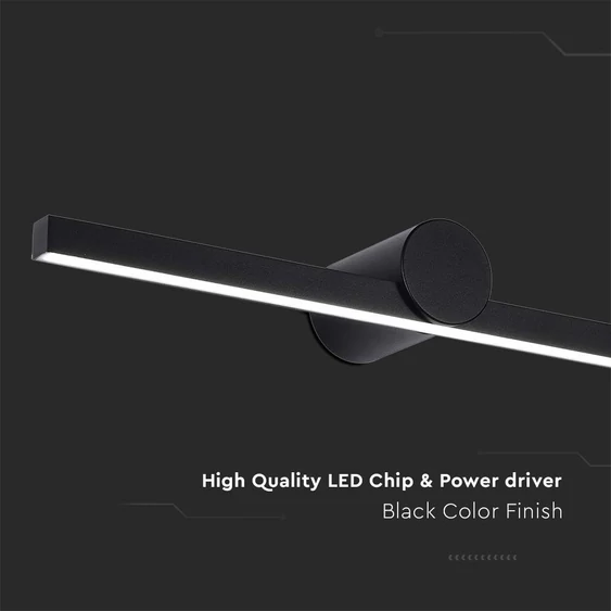 V-TAC IP65 fali 10W tükör- és képvilágítás, fekete házzal, természetes fehér, 150 Lm/W - SKU 405841