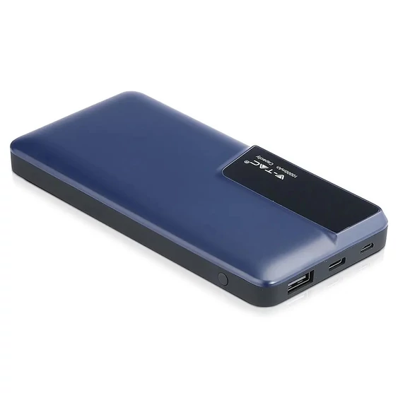 V-TAC kék, 10000mAh powerbank, kijelzővel - SKU 8872