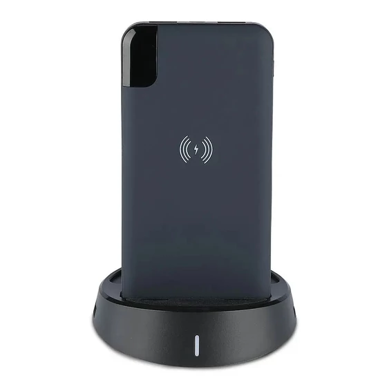 V-TAC kék, 8000mAh powerbank vezeték nélküli töltővel, kijelzővel - SKU 8862