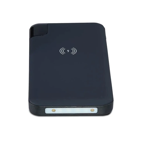 V-TAC kék, 8000mAh powerbank vezeték nélküli töltővel, kijelzővel - SKU 8862