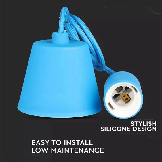 V-TAC kék szilikon függeszték, E27 foglalattal - SKU 3476