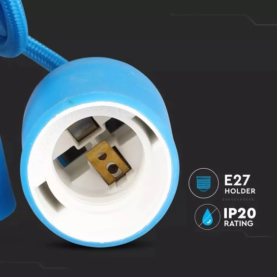 V-TAC kék szilikon függeszték, E27 foglalattal - SKU 3476